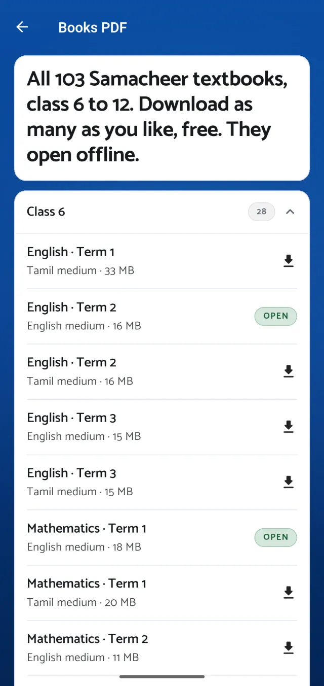 The Books PDF screen in the ClearTNPSC app